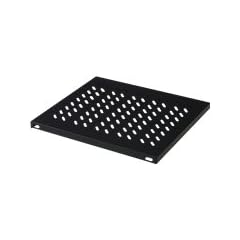 DIGITUS Fachboden 48,3cm 19Zoll fuer Netzwerk+Serverschraenke 745mm tief 50KG belastbar perforiert black inkl. Befestigungsmaterial