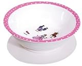 Baby Cie Suction Bowl Melamine French wording: Pink Polka Dot Princess ~ NEW