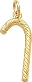 Candy Cane Charm, Gold Plated Silver