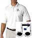 Men's polo shirt with embroidered image of: notes