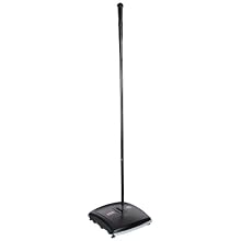 Rubbermaid Commercial Dual Action Sweeper, Boar/Nylon Bristles, 42 Inch Steel/Plastic Handle, Black/Yellow (421388BLA)