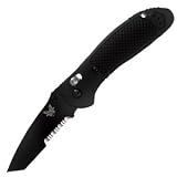 Benchmade 557SBK Mini-Griptilian Tanto, Black Handle, Black Blade, ComboEdge