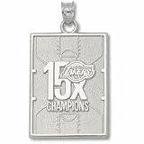 Los Angeles Lakers 15X NBA Champions 15/16 Court Pendant - Sterling Silver Jewelry