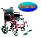 Transport Wheelchair Bariatric 20 Wide Chrome