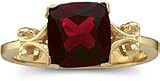 Cushion-Cut Garnet Gemstone Ring in 14K Yellow Gold