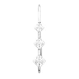 14K White or Yellow Gold Three-Stone Princess Cut Diamond Earrings - 0.46 Ct., 0.70 Ct., 1.08 Ct. or 1.66 Ct. (ALSO AVAILABLE WITH GEMSTONES)