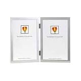 Dennis Daniels Aluminum Double Vertical Frame for Two 5 x 7 Photographs, Color: Silver.