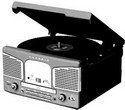 Curtis International CUR-RCD824-BK BK Classic Retro Turntable/CD/