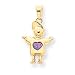 14k CZ February Birthstone Boy Charm