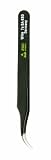 Wiha 44510 Stainless Steel Curved, Extra Fine Professional ESD Precision Tech Tweezer with Static Dissipative Grip and Hypo Allergenic