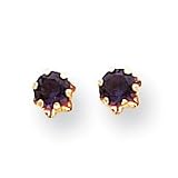 14k 4mm Synthetic Amethyst (Feb) Screwback Earrings SE160