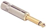 Rean NYS224G 1/4 Mono Phone Plug 9.5mm Outlet Gold Plug