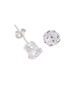Sterling Silver 6mm Round Cut CZ Earrings in 4 Prong Setting