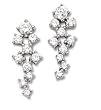 Cluster CZ stick Solid Sterling Silver Earrings