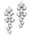 Cluster CZ stick Solid Sterling Silver Earrings