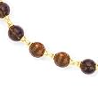 14K 8MM FACETED SMOKEY QUARTZ NECKLACE, 18"