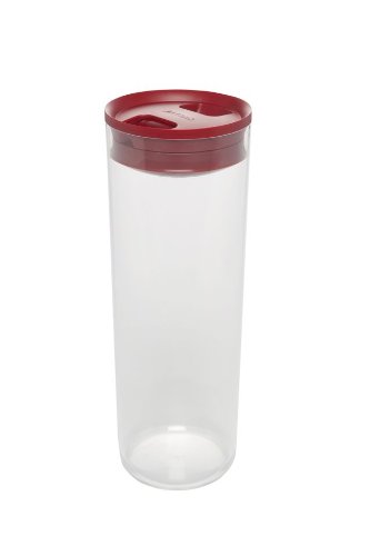 Click Clack Pantry Spaghetti Canister, 2-1/2-Quart, Red Lid