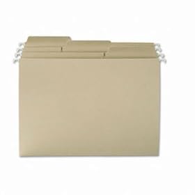 Smead 64082 - FasTab Hanging File Folders, 1/3 Tab, Letter, Moss Green, 20/Box