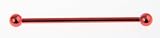 14g Stainless Steel Anodized Industrial Barbell - Red