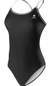 TYR Wmn's Solid Crossback Blk/White Size 38