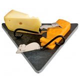 Cheese Set A Slice Of Mice with Artisan Crafted Knives (Slate 11 3/4″ x 11 3/4″)