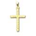 18in Gold-plated Medium Textured Cross Necklace