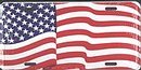 USA Wave Flag License Plate