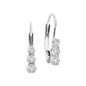 10kt. White Gold, 1 4 ct. tw. Three Diamond Earrings by