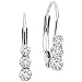 10kt. White Gold, 1/4 ct. tw. Three Diamond Earrings