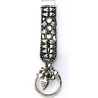 Personalized Keychains Women Silver Gemstones Antique Reproduction Indian Style 3.5 (krng147)
