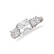 2.5mm Wide Band With Two 4mm and One 6mm Square Cz Silver Ring Size 5,6,7,8,9,10