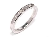 Baguette Shape Diamond Alternating with Round Brilliant Diamond Channel Set Half Circle Wedding Band, 14k White Gold, Ring Size 6.5 (T.w 0.30)