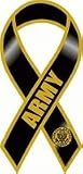 Army Black/gold 8" Ribbon Car Magnet