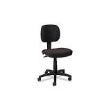 Light-Use Fabric Task Chair without Arms Upholstery: Black Fabric
