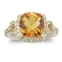 0.50 Cts Diamond & 3.01 Cts Citrine Ring in 14K Yellow Gold-6.5
