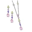 Sterling Silver Multicolor CZ Set - Necklace & Earrings