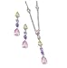Sterling Silver Multicolor CZ Set - Necklace & Earrings