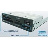 電源オンオフスイッチ・USB&eSATAコネクタ搭載 3色ベゼル付き3.5インチベイ内蔵型カードリーダー SFD-321F/T71UJR-3BEZEL