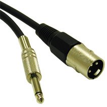 Impact Acoustics Pro-Audio - Audio cable - 22 AWG - phone mono 6.25 mm (M) - 3 pin XLR (M) - 1.5 ft - shielded foiled twisted pair (SFTP) - black