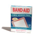 Band-Aid Brand Adhesive Bandages, Large Adhesive Pads, 10-Count Bandages (Pack of 6)