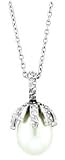 14kt Ladies South Sea White Cultured Pearl & Diamond Pendant w/Chain