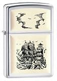 Scrimshaw Ship Emblem- - High Polish Chrome