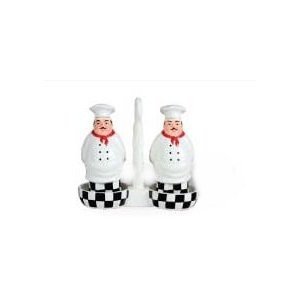OIL AND VINEGAR CRUET SET, FAT BISTRO CHEF