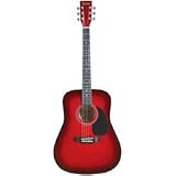 Lauren Full Size Dreadnought Acoustic Guitar - Red