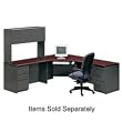 38000 Series Left Pedestal Desk, 72w x 36d x 29-1/2h, Mahogany/Charcoal