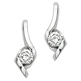 Sirena 1 / 3 ct. tw. Diamond Solitaire Fashion Earrings in 14kt. White Gold - B0000ZPX34