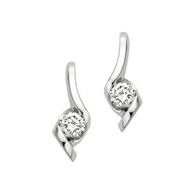 1 3 ct. tw. Diamond Sirena Solitaire Earrings in 14K White Gold by