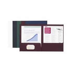 Oxford 53441 - Twin-Pocket Linen Paper Portfolio, Burgundy
