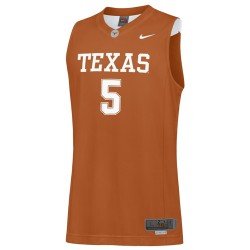 Nike Elite Texas Longhorns #5 Focal Orange Twilled Basketball Jersey