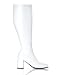 White Retro Wide Calf Gogo Boots - 10